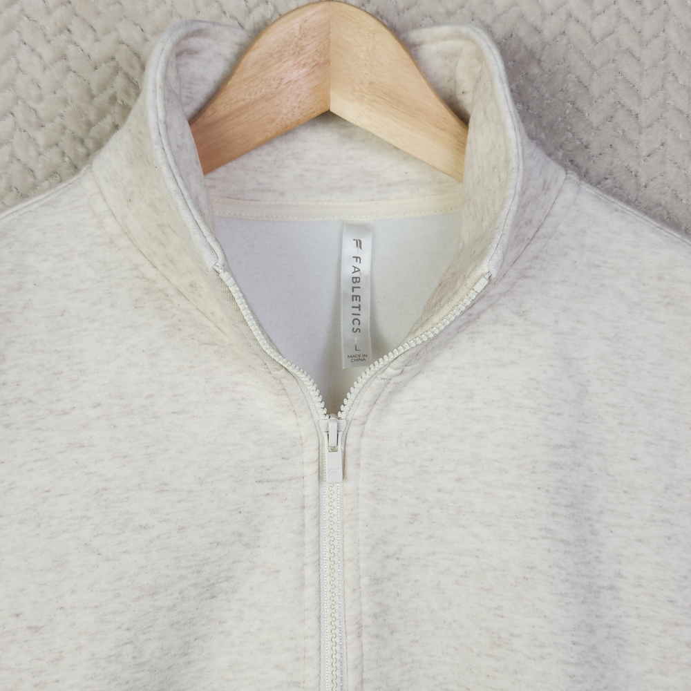 Fabletics 1/4 Zip Pullover Ivory Sweater Women's Large
